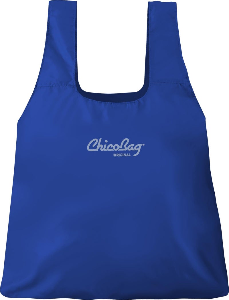ChicoBag Original Reusable Grocery Bag with Attached Pouch and Carabiner Clip, Variety 4 Pack - Blue, Green, Purple, and Red - Image 2